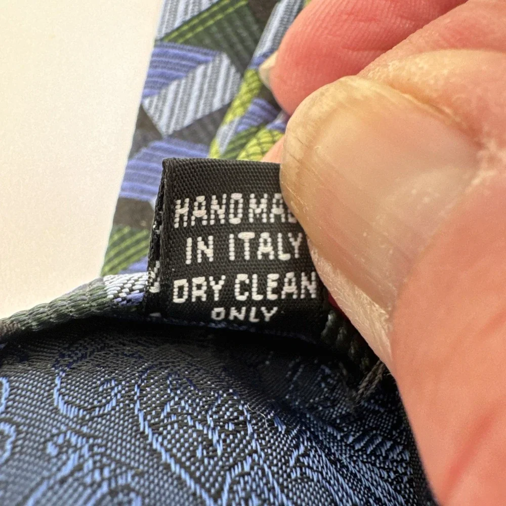 Kolte Italy VTG Necktie New Mens 100% Silk Ties Blue Green Modern Design 58